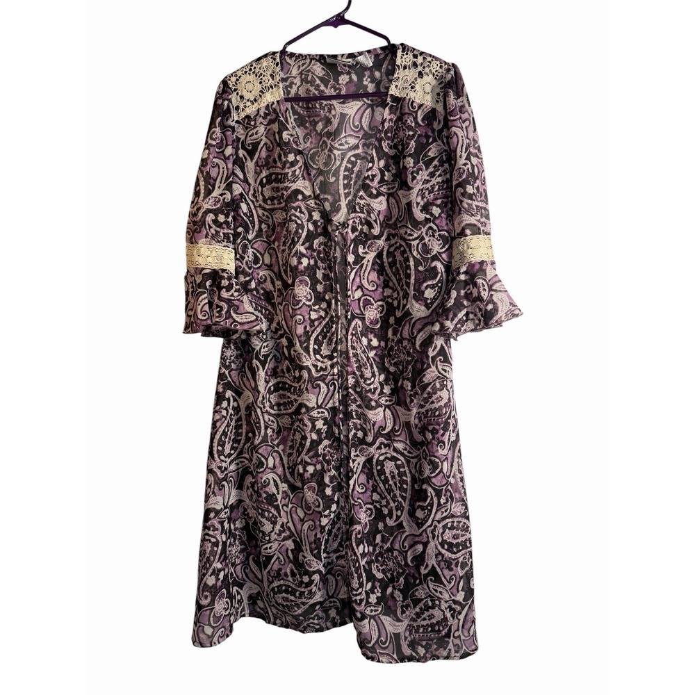 take two womens vintage light weight robe size medium 10 12
